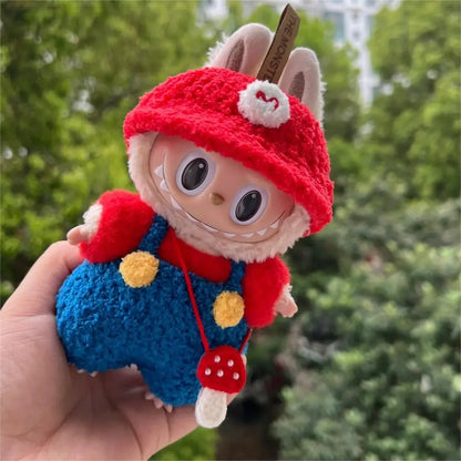 Labubu 17cm Heartbeat Macaron Monkey Toy – Stand-Up Dress-Up Jacket & Pants Suit