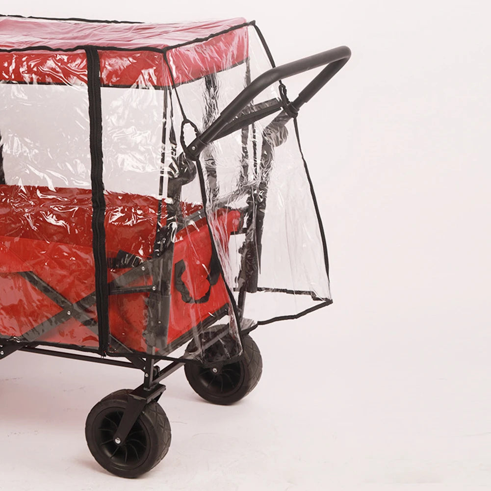 Waterproof PVC Rain Cover for Camping Trolley Folding Garden Picnic Wagon Stroller 91x51x74cm