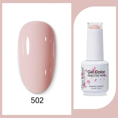 Clou Beaute 15ml Gel Nail Polish Set – Red Black White Green Neon UV Soak-Off Semi-Permanent Nail Varnish Base & Velvet Top Coat