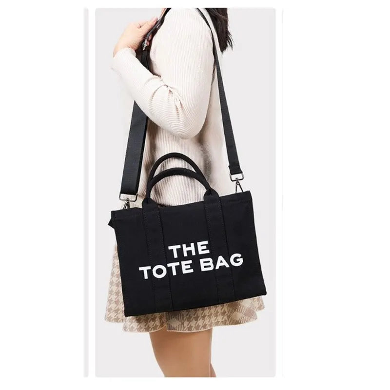 THE TOTE BAG — Designer Fashion Canvas Handbag for Women, Adjustable Shoulder & Crossbody Strap, Large Capacity