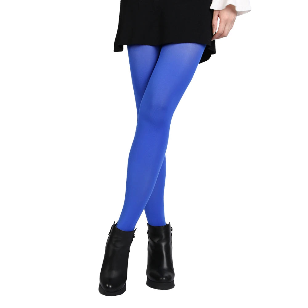 Women Black Opaque Tights - 120D Seamless Warm Nylon Footed Pantyhose Stockings For Winter And Autumn