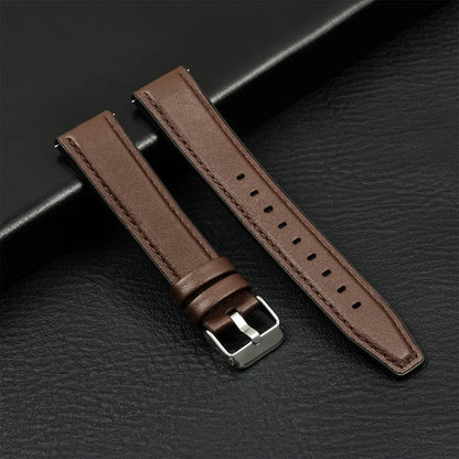 Leather Watch Strap 20mm/22mm - Vintage Replacement Band for Samsung Galaxy Watch 7/6/5/4 and Xiaomi Redmi Watch 3 Lite/Active