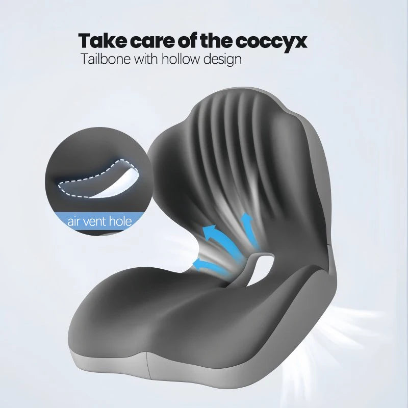Memory Foam Truck Seat Cushion – L-Shaped Ergonomic Design with Lumbar Support Pillow for Drivers