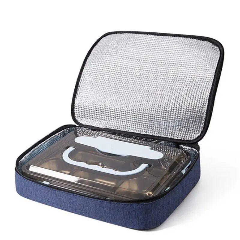 Large Capacity Insulated Lunch Box Bag: Portable Flat Tote for Working and Hiking - Food Delivery Cooler