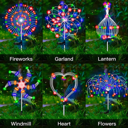 8-Mode Solar Outdoor LED Globe Lamp – Dandelion Fireworks Light with 90/120/150/180/200 LEDs for Garden, Lawn & Holiday Decorations