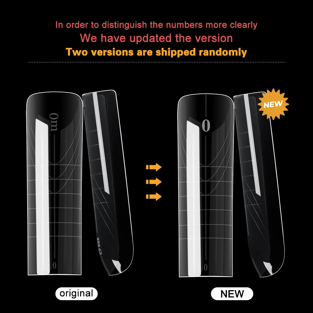 Square Nail Extension Forms - MOWOT Dual Nail Tips Quick Building Gel Molds for Acrylic Full Cover Nails