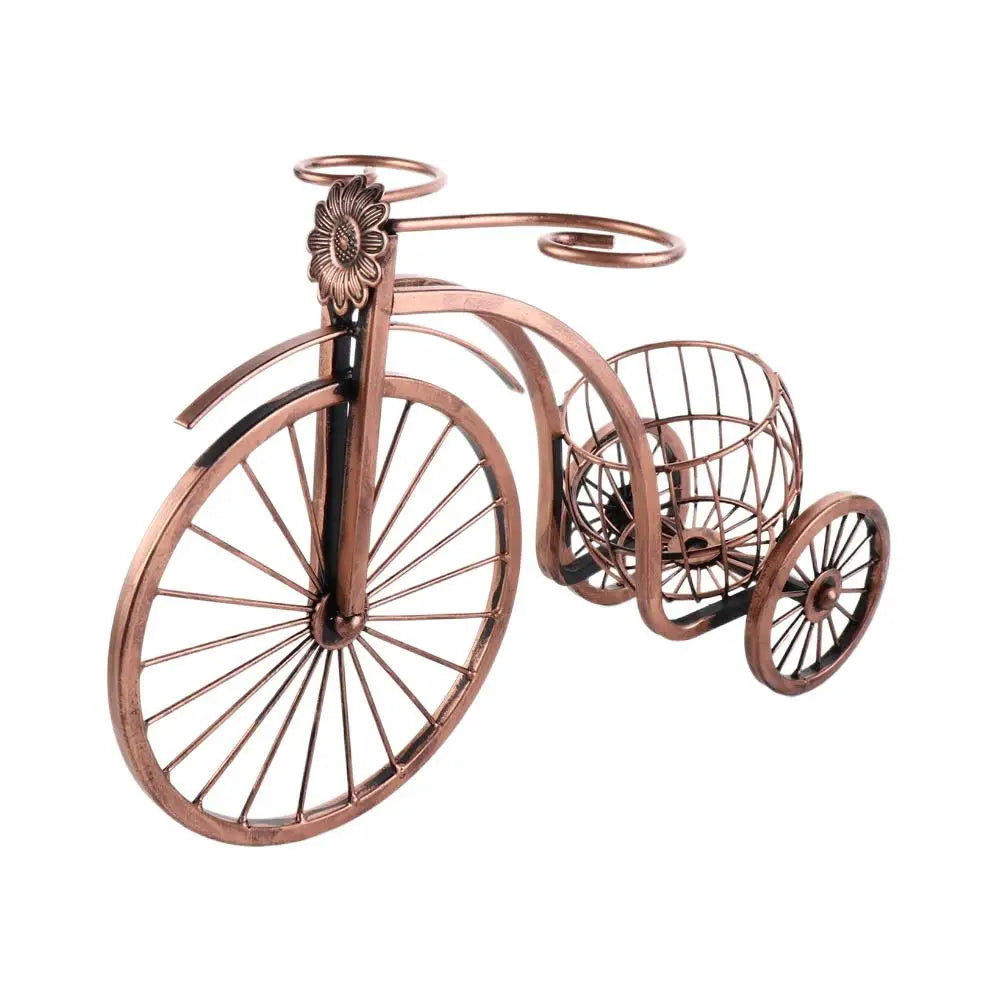 Creative Metal Wine Rack – European Retro Tricycle Bike Design for Wine Display, Storage Organizer Shelf, Kitchen & Home Decor