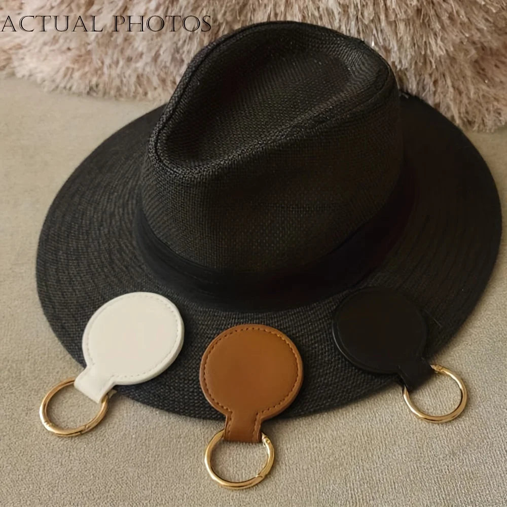Magnetic PU Leather Hat Clip Holder for Bags, Backpacks & Luggage – Travel Hat Keeper Accessory Clip Organizer