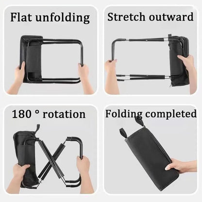 Home and Outdoor Folding Low Stools - Compact, Portable for Camping, Fishing, Tourism, and Train Queues