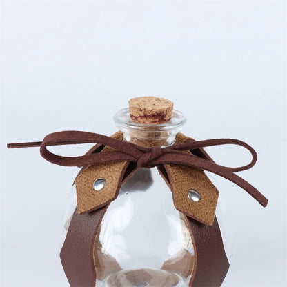 6PCS Medieval Cosplay Belts – Elf Leaf Embossed Leather with Potion Bottle, Viking Halloween