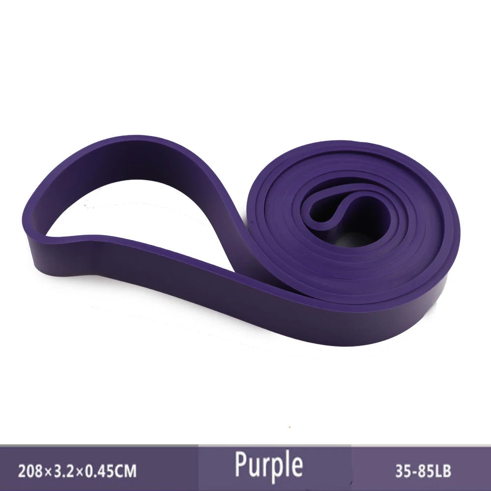 Natural Rubber Resistance Band — 41"/208cm Fitness, Bodybuilding & Yoga Pull-Up Belt
