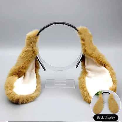 Cute Bunny Ears Headband - Plush Rabbit Hair Hoop Cosplay Accessory for Adults & Parties
