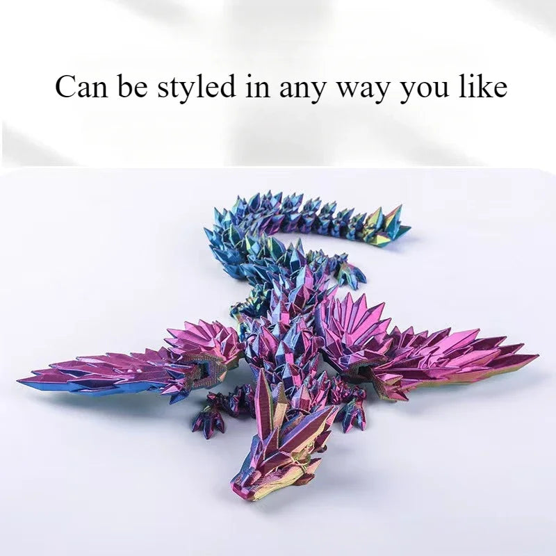 3D Printed Dragon Desktop Ornament – Fantasy Animal Figurine for Home & Office Decor, Christmas Gift