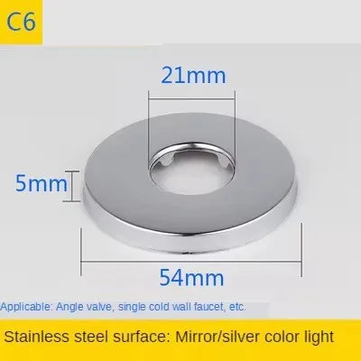 2Pcs Stainless Steel Faucet Decorative Cover – 1/2" & 3/4" Water Pipe Connector Heightening Valve Panel for Kitchen & Shower Faucet Accessories