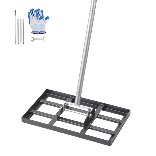 VEVOR Lawn Leveling Rake with Handle – Rust-Resistant Carbon Steel Soil Leveler for Effort-Saving Yard Lawn Maintenance
