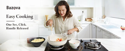 DONNOR Safe Nonstick Kitchen Cookware Set - Oven Safe Pots and Pans with Removable Handles