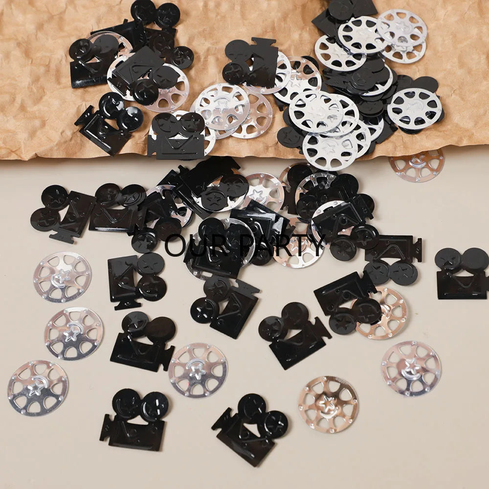 Cinema Film Sequin Confetti - 15g Movie-Themed Table Scatter for Film Festivals, Movie Nights, and Birthday Party Decorations