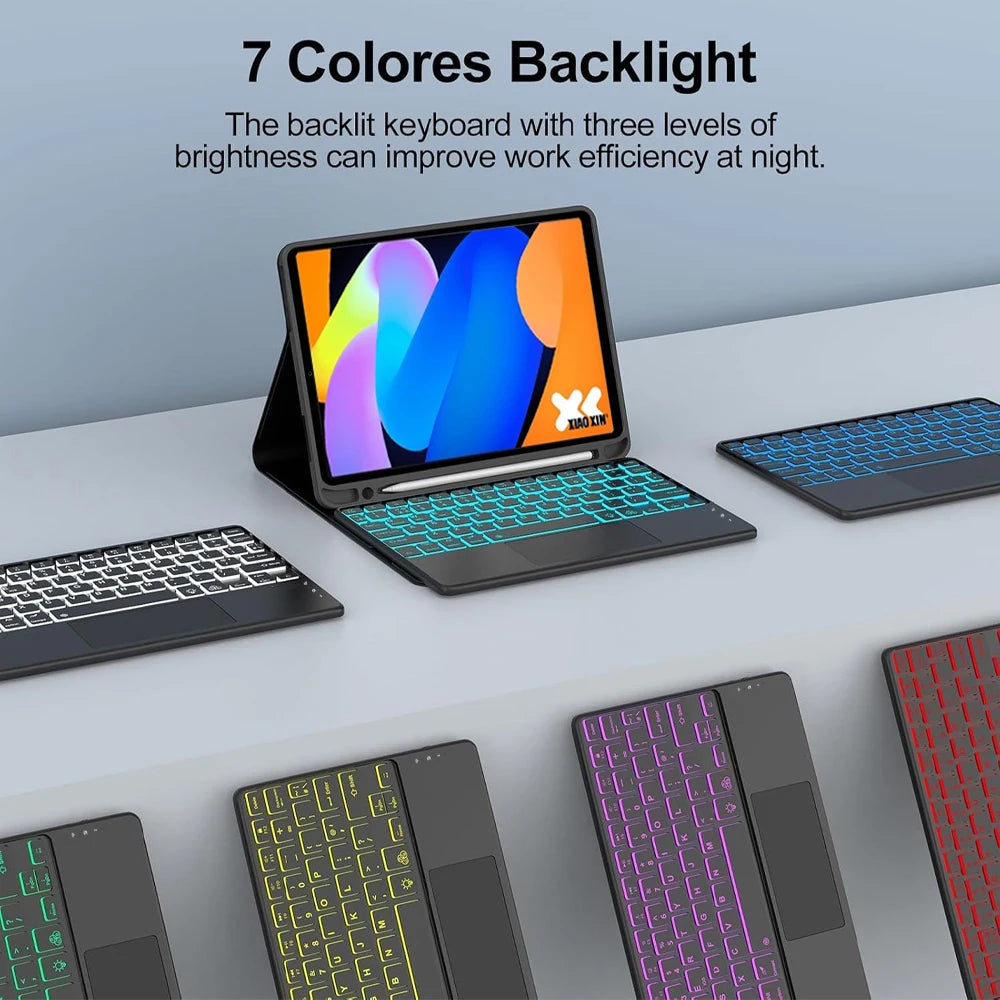 Lenovo Tab M11 11" Case with Bluetooth Keyboard – Smart Stand Cover for Xiaoxin Pad 2024/2025