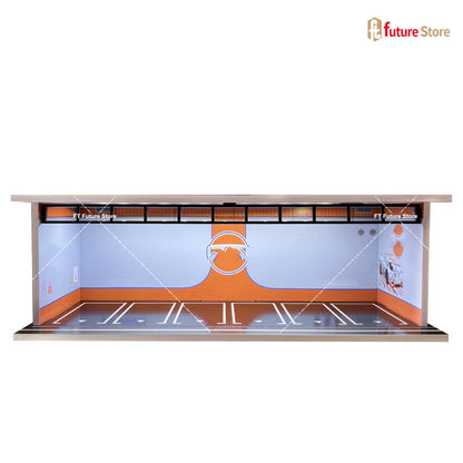 1:64 Scale Garage Scene Model with Lights – Assembled Parking Lot Diorama for Miniature Car Display