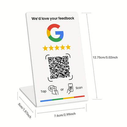NFC 215 Google Review Card - Programmable 13.56MHz NFC Stand with QR Code