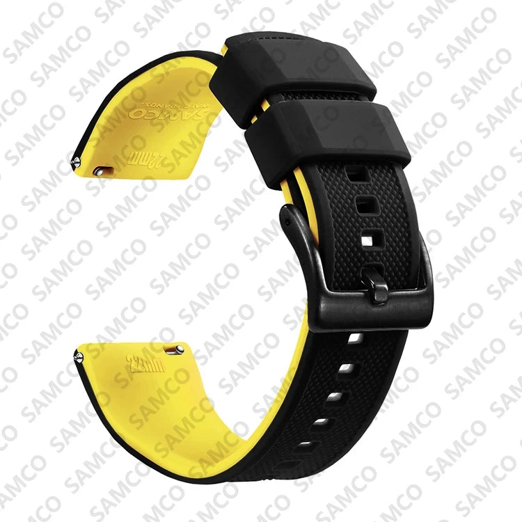 Quick-Release Silicone Watch Band - 18mm, 20mm and 22mm Rubber Replacement Strap for Huawei, Samsung Galaxy and Garmin Watches