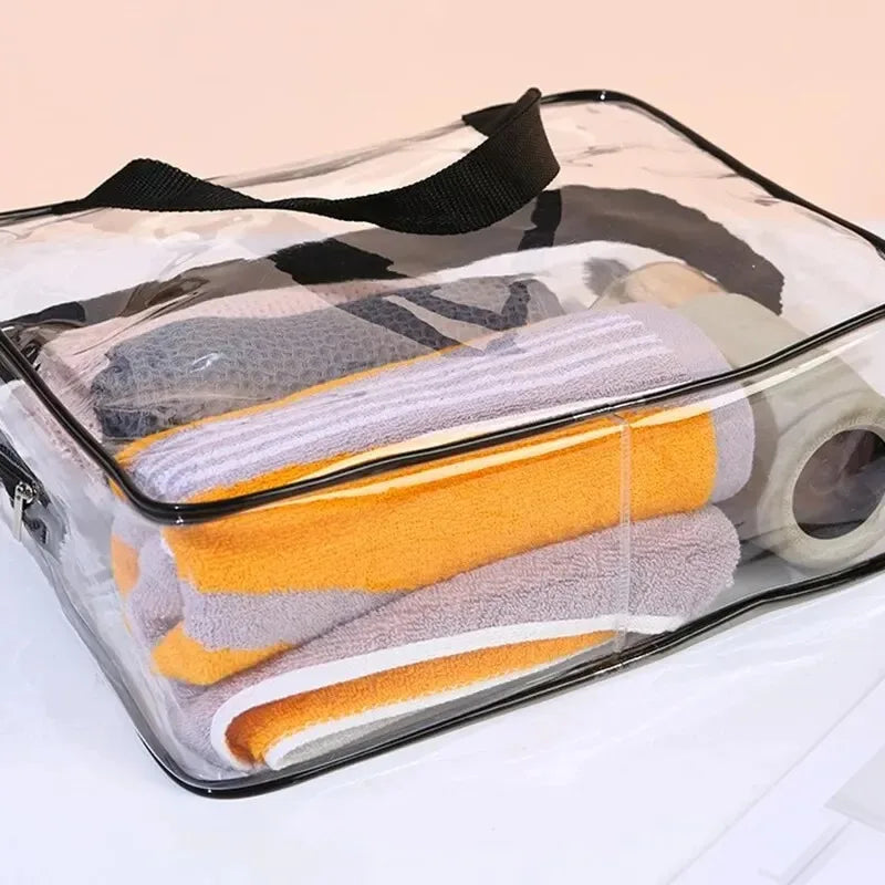 3-Size Transparent Toiletry Bags – Large Capacity Travel Organizer Stroller Bag for Makeup, Cosmetics & Multifunctional Storage