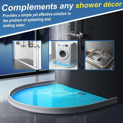 2M Collapsible Shower Water Dam - Self-Adhesive Silicone Threshold for Wet & Dry Separation