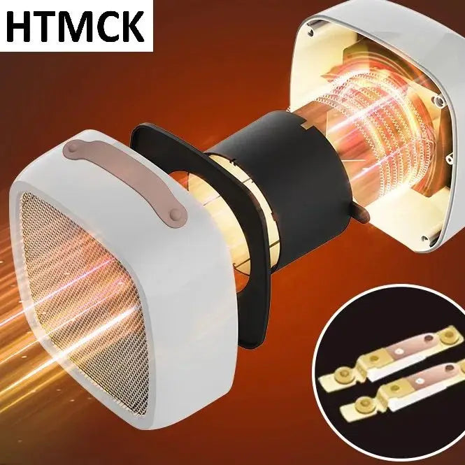 HTMCK 500W Portable Mini Space Heater - PTC Ceramic Heating Fan, Quiet Fast Warm-Up for Home and Office Use
