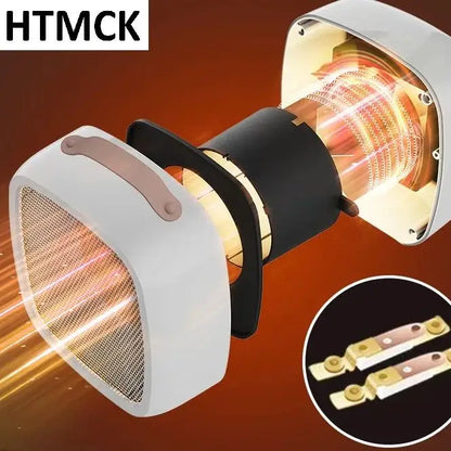 HTMCK 500W Portable Mini Space Heater - PTC Ceramic Heating Fan, Quiet Fast Warm-Up for Home and Office Use