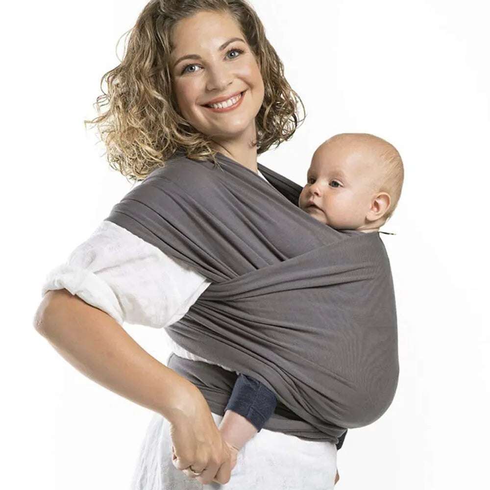 Cotton Baby Wrap Carrier: Stretchy Travel Sling for Newborn to Toddler - Suitable for Babies 0-36 Months
