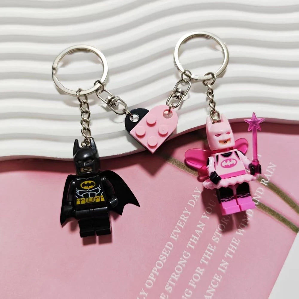 3D Bat Couple Keychain - Handmade Fairy Figure Pendant for Phone, Backpack & Gift Accessories