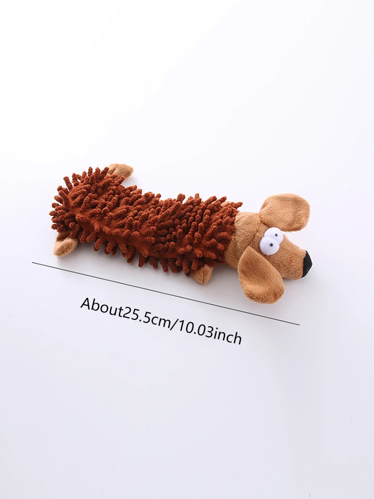 Plush Squeaky Dog Toy - Frog and Hippo Chew Toy for Teething and Teeth Cleaning