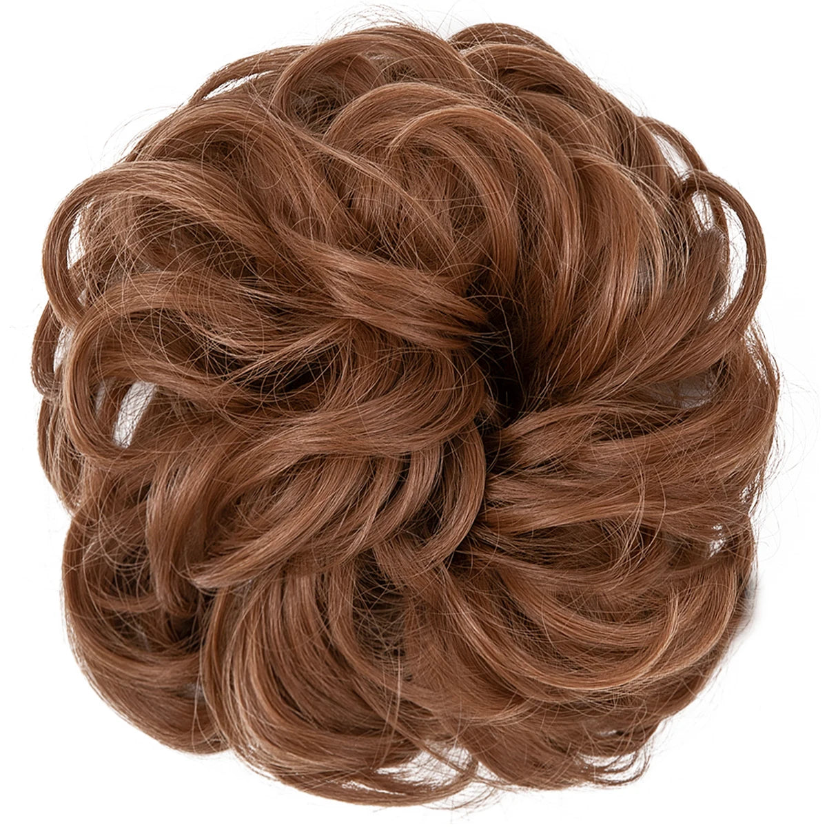 Synthetic Messy Hairpiece Chignon Scrunchie – Blonde & Brown Donut Bun for Women, Elastic Daily Use Hair Extension H9