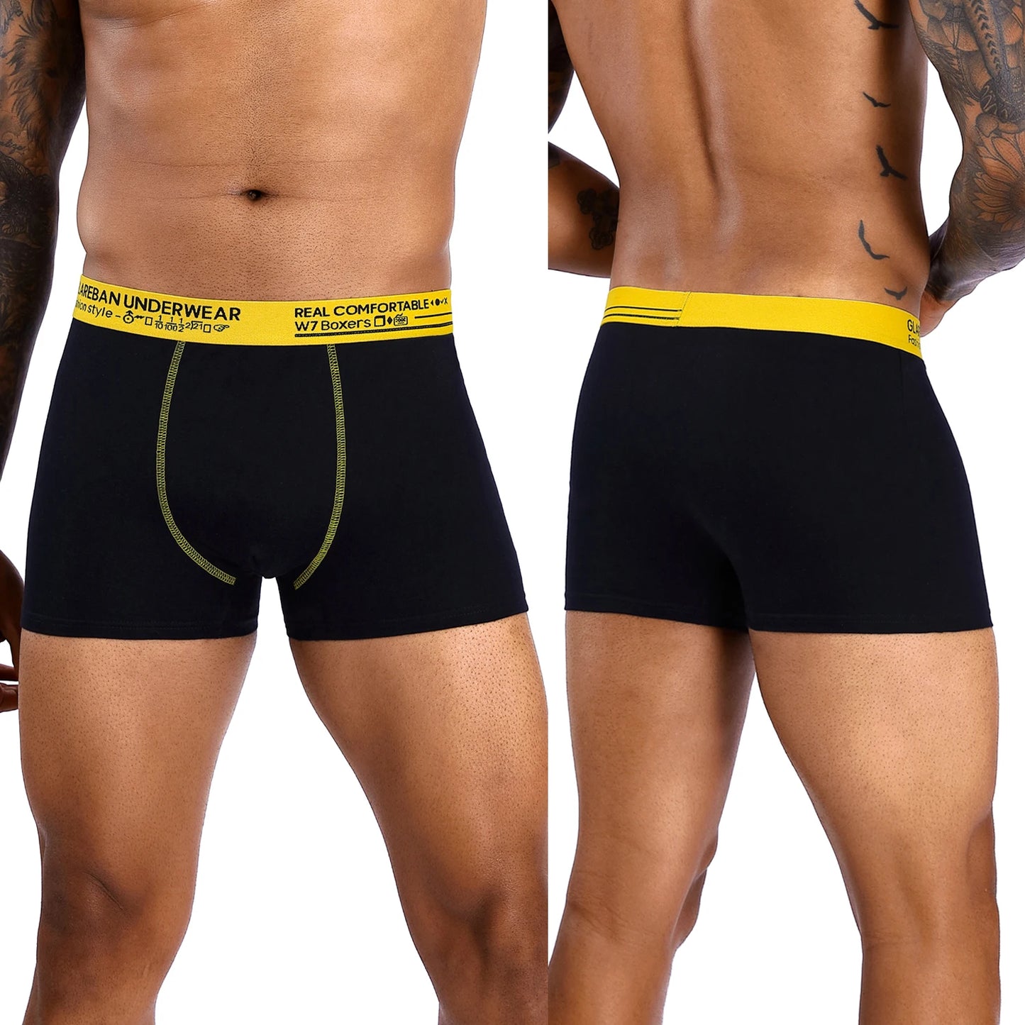 6-Pack 2024 Men’s Boxer Briefs – Cotton Fashion Underwear Set for Homme, Luxury Comfort Shorts