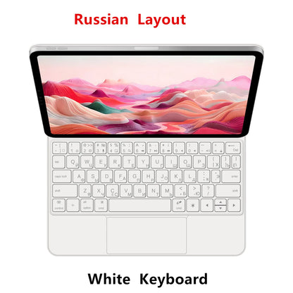 Backlit Magic Keyboard Case for iPad Pro 11/13" (2024 M4) & iPad Air M2 – Smart Folio Cover