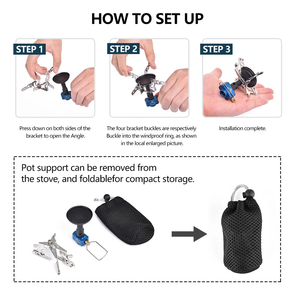Outdoor Camping Gas Burner 3300W – Portable Stove for Survival, Bushcraft, and Tourist Kitchen