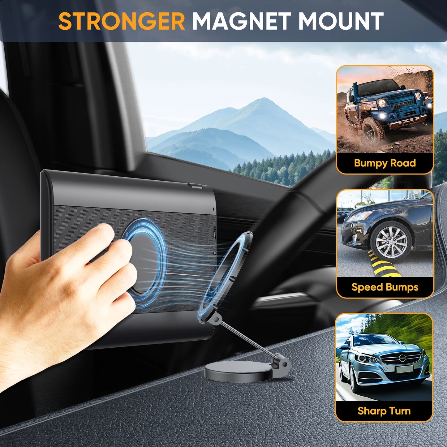 Pionrat 7" Portable CarPlay Screen - Wireless Android Auto Touchscreen with Bluetooth & Navigation