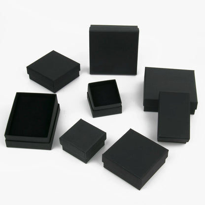 Black Square Jewelry Gift Box Organizer — Display & Packaging for Rings, Earrings, Necklaces, Bracelets, Brooches