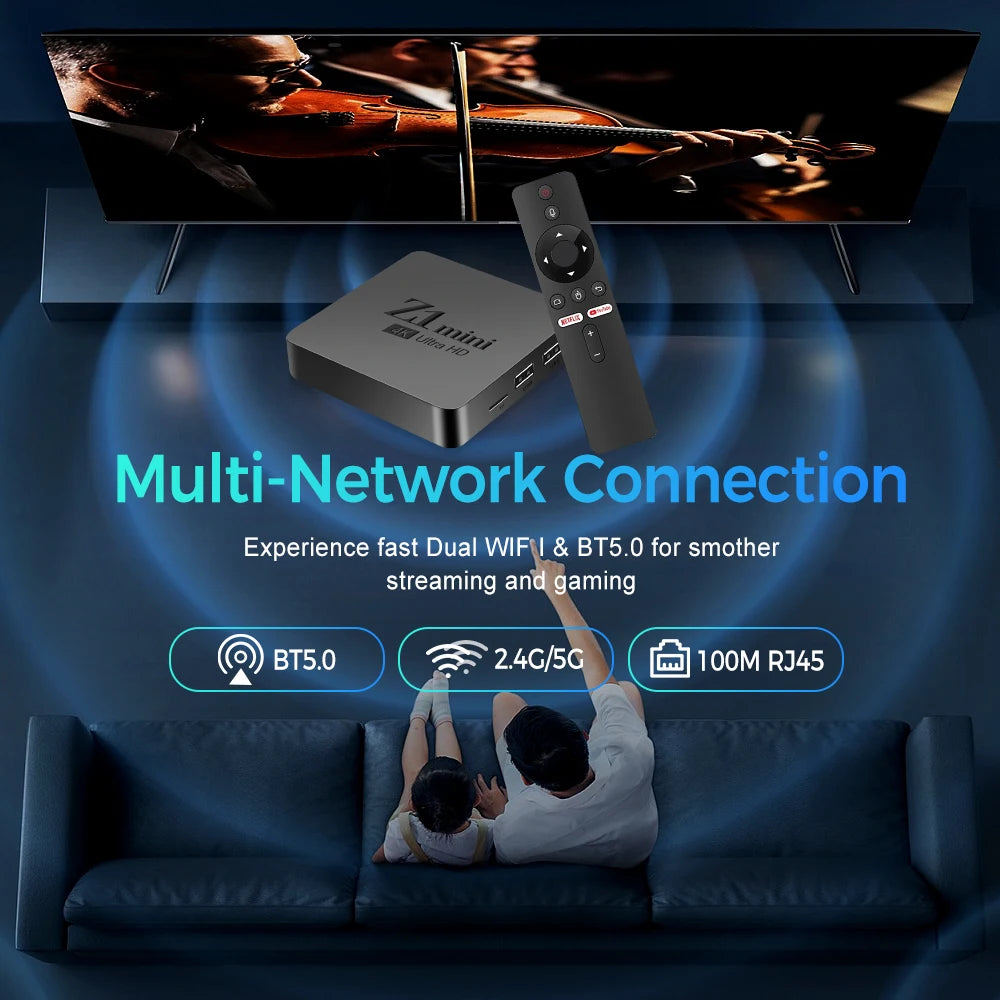 Smart ATV Box Z1 Mini – Android 10, Allwinner H313, 2GB RAM 8GB ROM, Dual 2.4G/5G WiFi, BT 5.2, 4K Media Player Set-Top Box