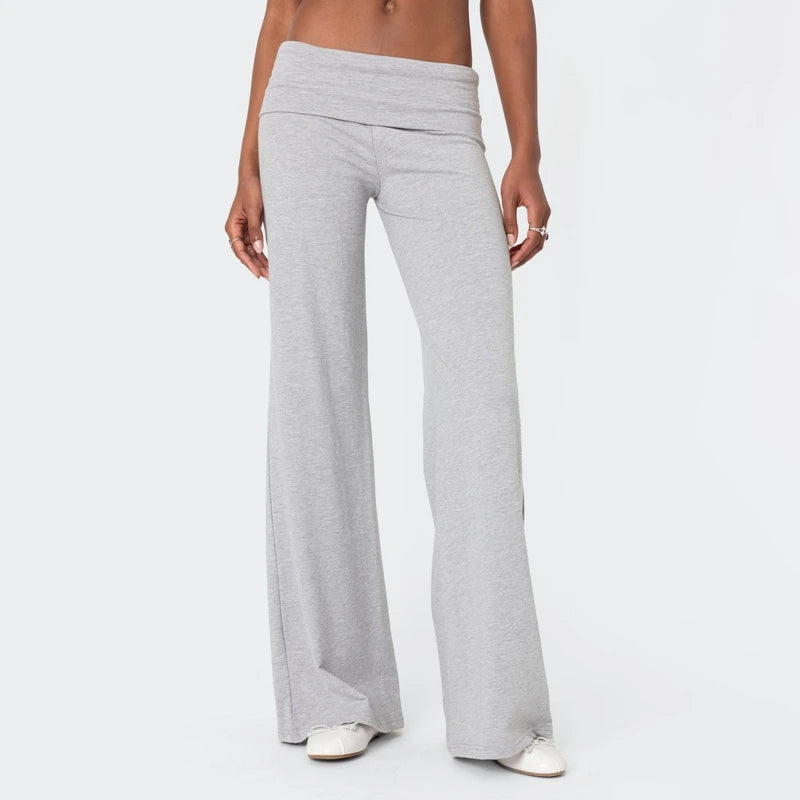 Women’s Casual Wide Leg Sweatpants – Low Rise Flared Yoga Lounge Pants for Teen Girls Back-to-School Outfit