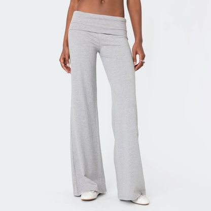 Women’s Casual Wide Leg Sweatpants – Low Rise Flared Yoga Lounge Pants for Teen Girls Back-to-School Outfit