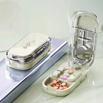 Portable Pill Splitter - Precise Pill Cutter for Even Halves, Thirds & Quarters