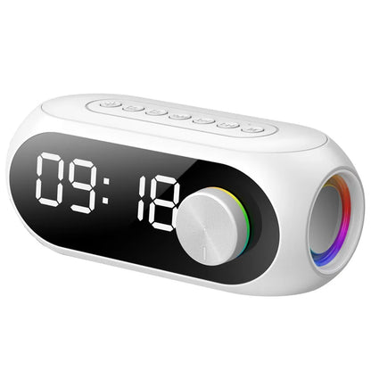 Bluetooth Alarm Clock Speaker - Portable FM Radio Wireless Music Speaker with Subwoofer