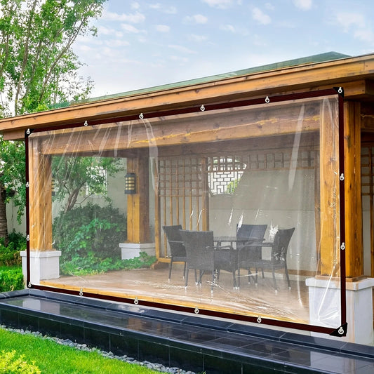 Clear Waterproof Tarp with Grommets – Heavy-Duty Transparent Cover for Patio, Henhouse, Porch, Plants & Camping Shelter