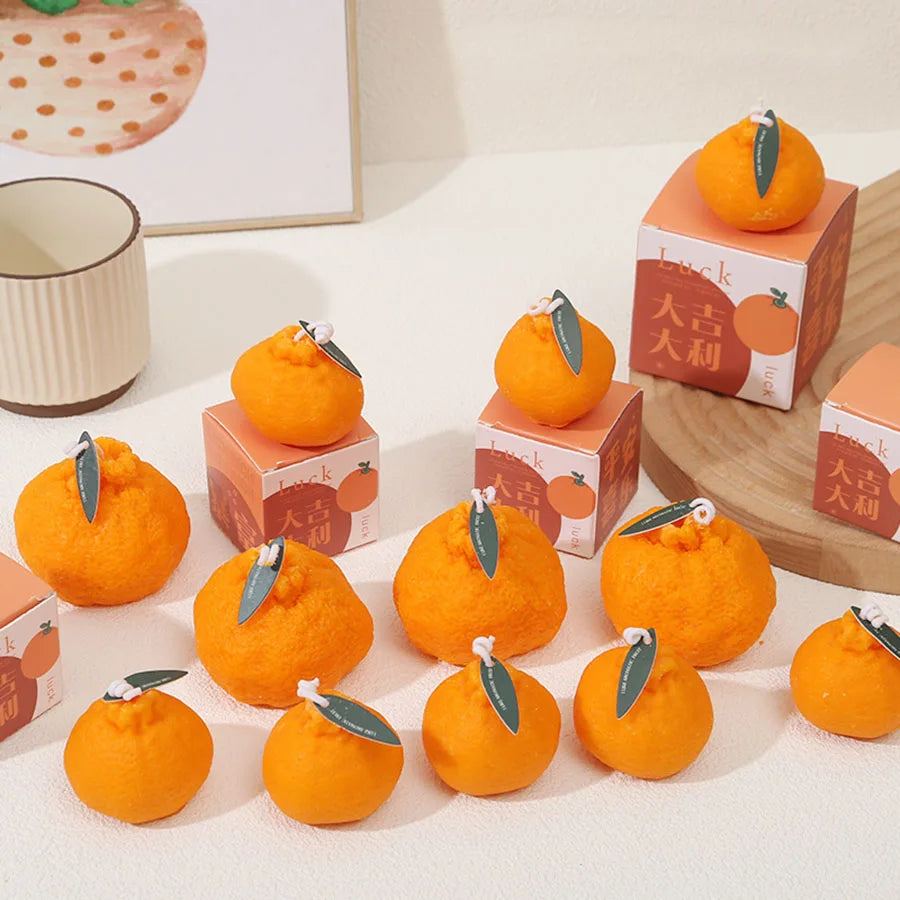 Internet Celebrity Ugly Orange Aromatherapy Candle – Soy Wax Creative Gift, Shooting Props & Scene Decoration Ornament
