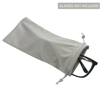 Microfiber Glasses Pouch – Soft Drawstring Eyewear Case 9×18cm, Solid Color Elastic Fabric Organizer