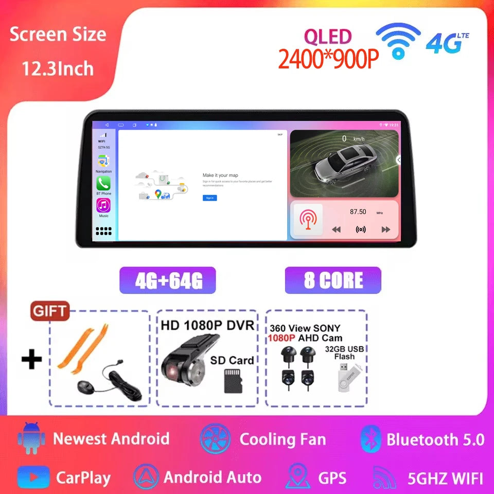 Android 15 Car Radio for Honda Civic FE/FL 2021-2023 - 12.3 Inch Multimedia Touch Screen GPS Navigation Player