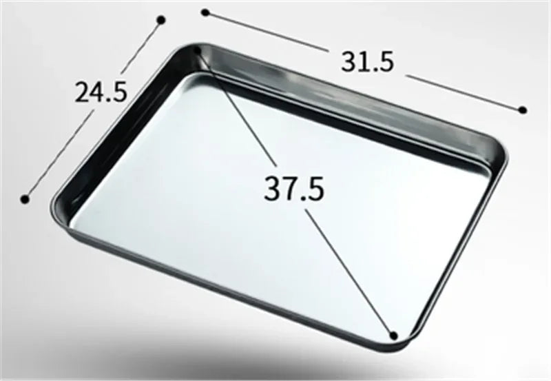 304 Stainless Steel Baking Tray with Wire Rack — Cake, BBQ, Oven, Roasting & Grilling Pan Tool