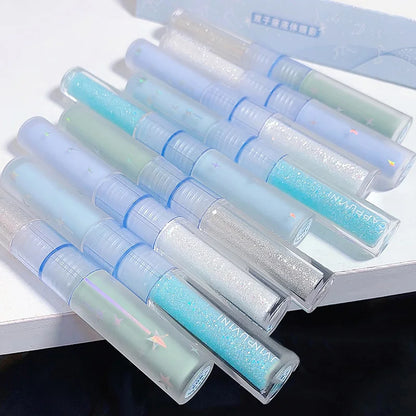 2-in-1 Double Head Glitter Liquid Eyeshadow – Waterproof Matte Blue Green Lightweight Summer Eye Makeup