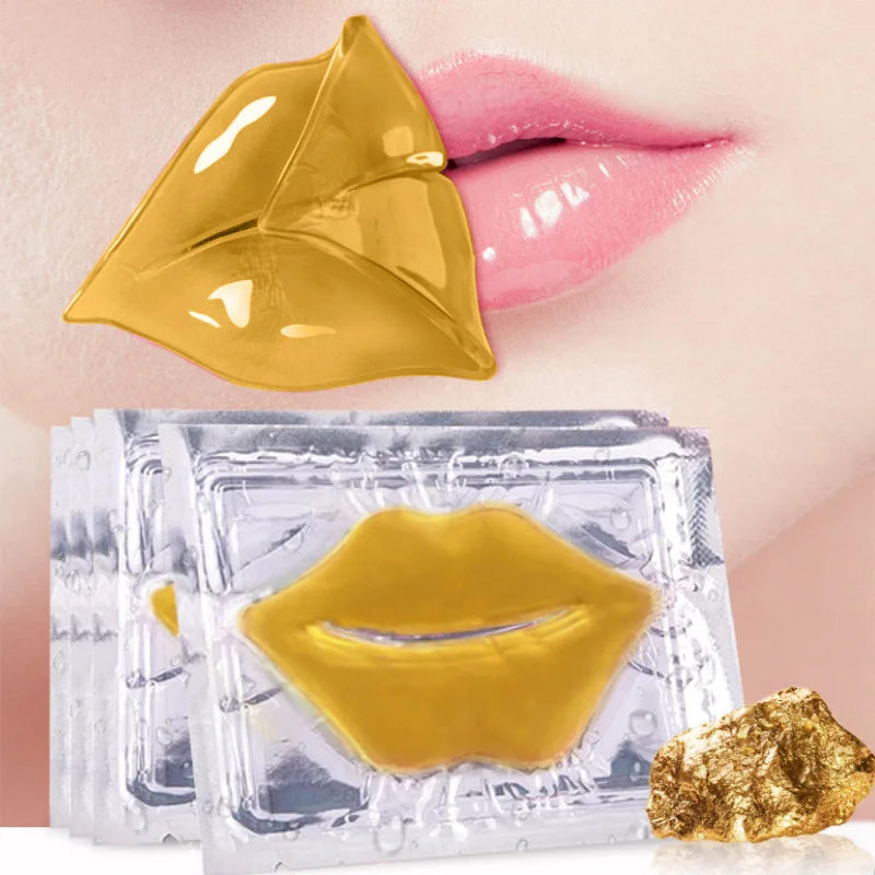 5PCS Crystal Collagen Lip Masks – Moisturizing & Plumping Pink Lip Patches for Nourishing Skincare